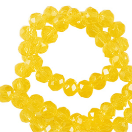 Top Facet kralen 6x4mm disc Freesia yellow (per stuk)