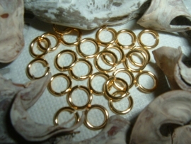 Mooie DQ metalen goudkleurige ringetjes (nikkelvrij) van 6.5 mm.