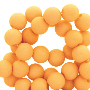 50 stuks Acryl kralen mat sorbet orange 8mm.
