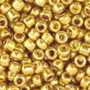 Glaskralen Rocailles 4mm Metallic shine yellow gold 10 gram