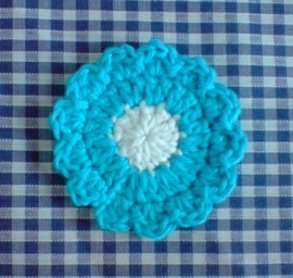 BloemB5,5 Wit-Turquoise (B14)