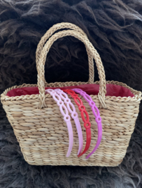 haarband roze en rood