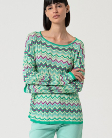 Surkana - Boat neck sweater Taon turquoise