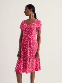 Seasalt - Enor dress Sea spray floral bright radish