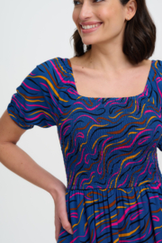 Sugarhill - Dress Jolene Bright navy jazz waves