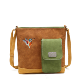 Hi-di-Hi tas Quack Cognac/ green