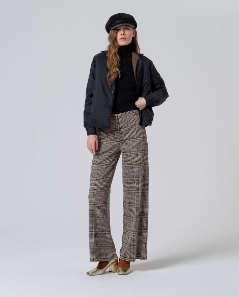 Surkana - Straight jacquard trousers Omur black