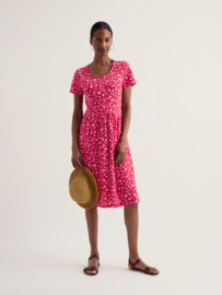 Seasalt - Enor dress Sea spray floral bright radish