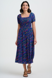 Sugarhill - Dress Jolene Bright navy jazz waves