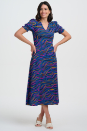 Sugarhill - Dress Jolene Bright navy jazz waves
