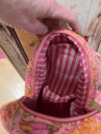 Stoffen rugtas roze-oranje bloemen