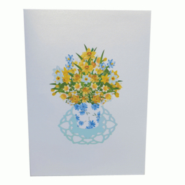 Pop-up kaart Narcissen in vaas kaart