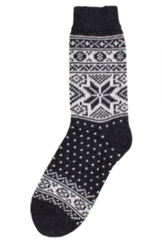 Antraciet/white Warm Wool socks - Danefae