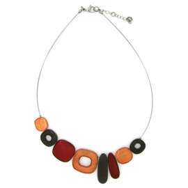 Koperkleurige resin ketting