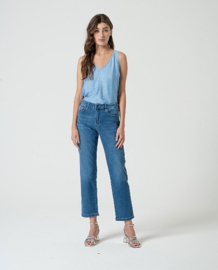 Surkana - Jeans trousers straight 5 pocket blue