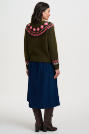 Sugarhill - Olana cardigan Goat meadow fairisle olive