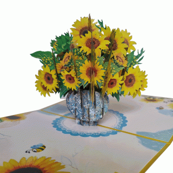 Pop-up kaart Zonnebloemen