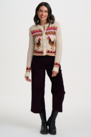 Sugarhill - Larissa cardigan cream Country chickens