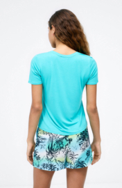 Surkana - Wide T-Shirt aquablauw
