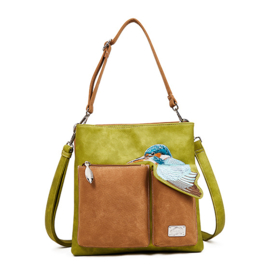 Hi-di-Hi tas Kingshopper - green / cognac