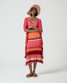Surkana - Long crochet dress Reco pink