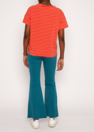Blutsgeschwister - Trousers Logo easy flared Moonstone teal