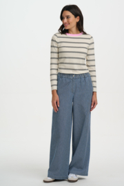Sugerhill - Fifi Wide leg trousers denim stripe