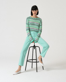 Surkana - Boat neck sweater Taon turquoise