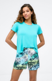 Surkana - Wide T-Shirt aquablauw