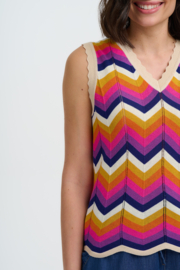 Sugerhill - Rosie knit vest Sunset Chevron
