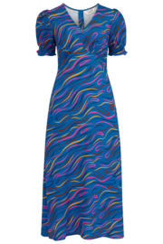 Sugarhill - Dress Jolene Bright navy jazz waves
