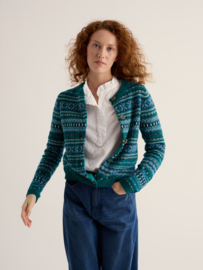 Seasalt - Percella Cove Fair Isle cardigan Larkspur loch multi