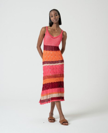 Surkana - Long crochet dress Reco pink