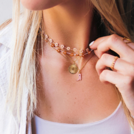 Ketting met zachtroze cowboylaars
