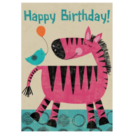 Happy pink zebra birthday
