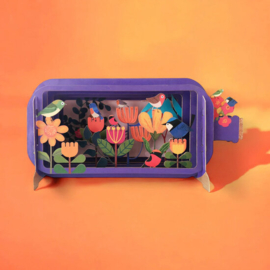 Message in a bottle kaart - Bloemen en vogels