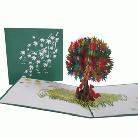 Pop-upkaart Eekhoorns in de boom