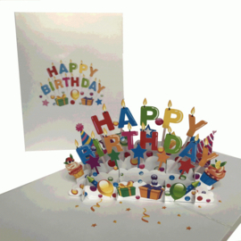 Kleurrijke Happy Birthday Pop-up kaart
