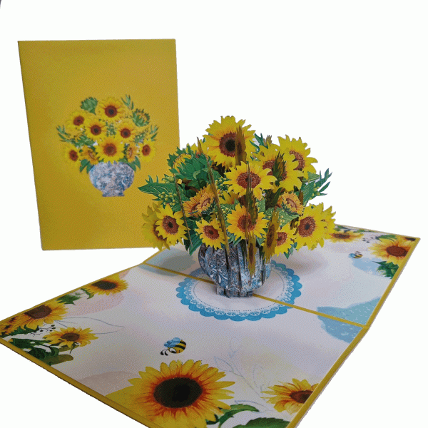 Pop-up kaart Zonnebloemen