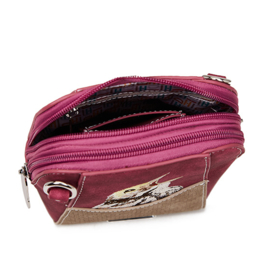 Hi-di-Hi tas Little Paradise cerise/ beige