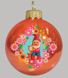 Tante Betsy Kerstballen- Cat & Gnome orange