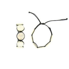 Resin armband parelmoer wit
