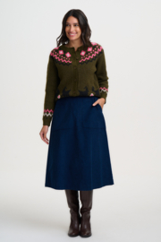 Sugarhill - Olana cardigan Goat meadow fairisle olive