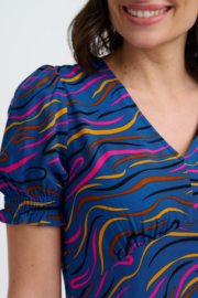 Sugarhill - Dress Jolene Bright navy jazz waves