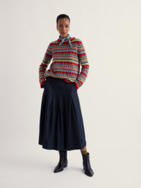 Seasalt - Percella Cove Fair Isle jumper Scillia vermillion mix