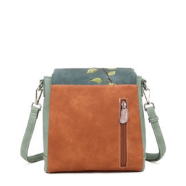 Hi-di-Hi tas Tweet cognac/ d.blue/ l.green