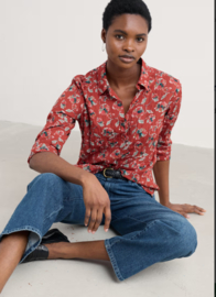 Seasalt - Larissa shirt Artist camellia red sail