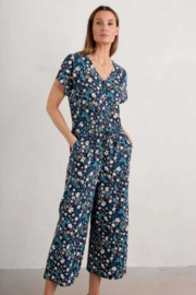 Seasalt - Rose Trellis jumpsuit Tidal floral maritime