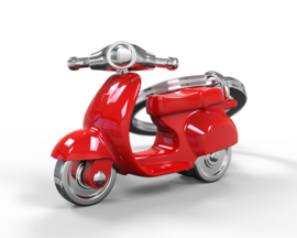 Rode scooter sleutelhanger