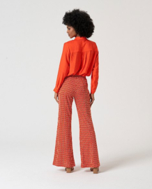 Surkana - Trousers Long flared Taun orange/red